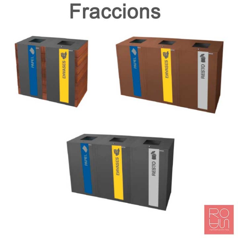 Paperera de reciclatge exterior València 100L amb i sense barret